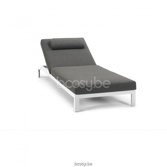 Diphano Cubic Chaise longue empilable à roulettes Cadre Aluminium blanc.
