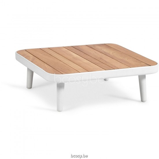 Diphano Diamond Modular coffee table A teak (68x68) Aluminium White Frame Top Natural Teak.