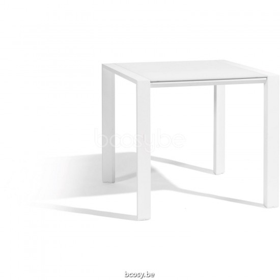 Diphano Selecta dining table 80x80 Aluminium White Frame Top Ceramic White 6 mm Inlay.