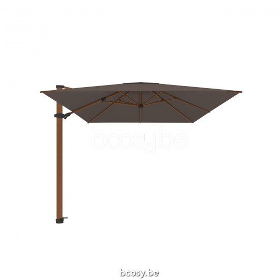 Jardinico ANTEGO 200x300 Rechteckiger Freiarmschirm Strukturiertes Teakholz Aluminium Mast Stoff Walnut Sunbrella.
