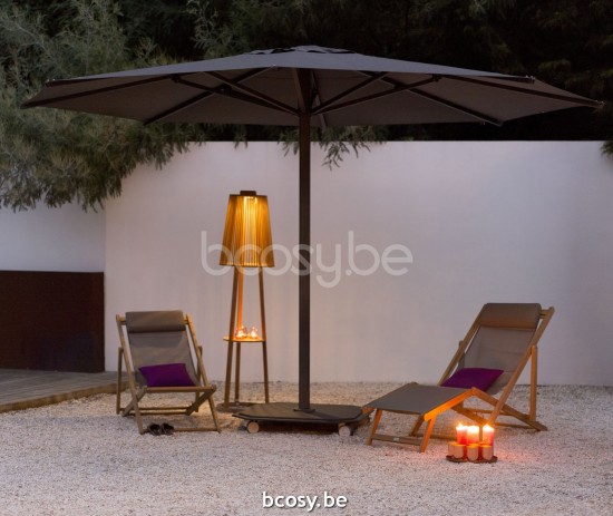 Jardinico JCP203 Ø450 Ronde Middenstam Parasol Ø4,5 Mast Antraciet-charcoal Doek Pitch Sunbrella Plus Marine UFJCP.203 CARACTERE.