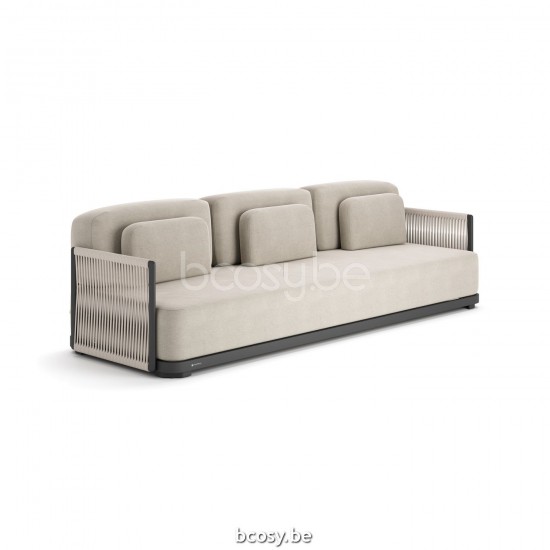 Jati Kebon Durbuy Sofa 3-Sitzer Aluminium anthrazit matt.