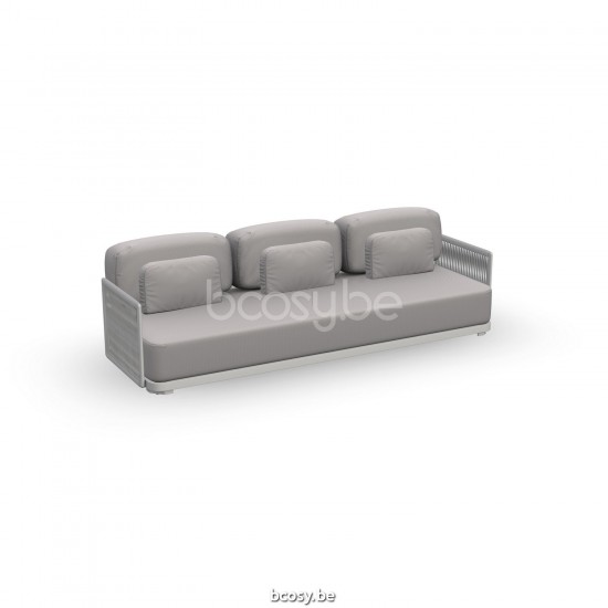 Jati Kebon Durbuy Lounge Base 3-Seat Alu White Mat.