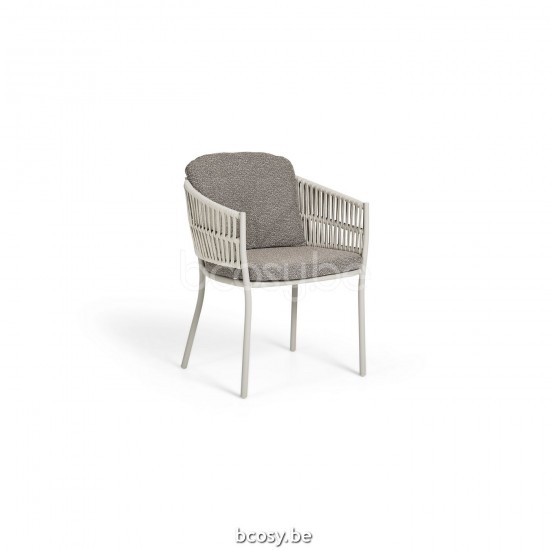 Jati Kebon Cala Armchair Alu Dune Mat Rope Linnen 20mm Line Weaving.