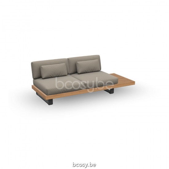 Jati Kebon Truro Gartensessel Sofa 2-Sitzer Aluminium anthrazit matt.