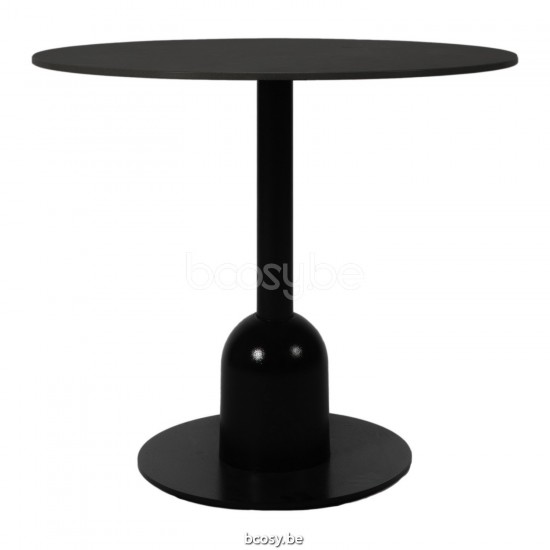 Vincent Sheppard Sphera Runder Bistrotisch Rund Rahmen aus Schwarz Stahl Tischplatte Schwarz HPL.