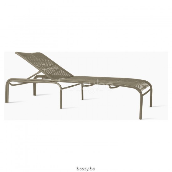 Vincent Sheppard Loop ligbedden zonnebedden Taupe Aluminium frame Taupe Gehaakte Koord Polypropyleen.