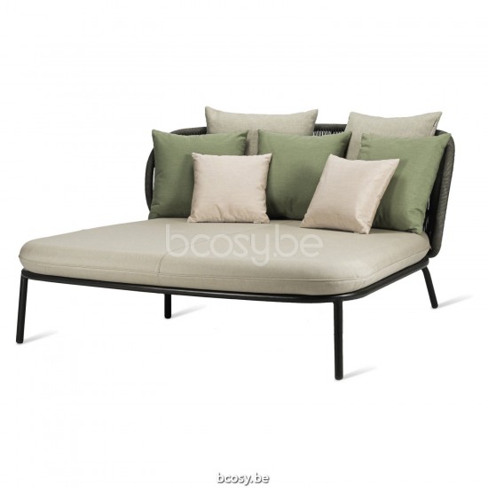 Vincent Sheppard Kodo Tuinbedden Outdoor bedden Fossil Grey Aluminium frame Fossil Grey Touw Polypropyleen.