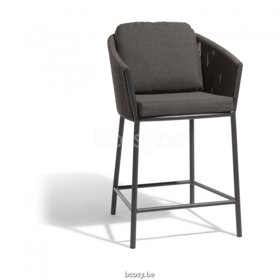 Diphano Omer Barhocker 60,5h Aluminium Lava Gestell Seil Graphit 5mm.