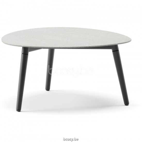 Diphano Ray table basse bio A 60xR (28,5h) Cadre Aluminium Lava Dessus Céramique Fossile 9 mm imposé.