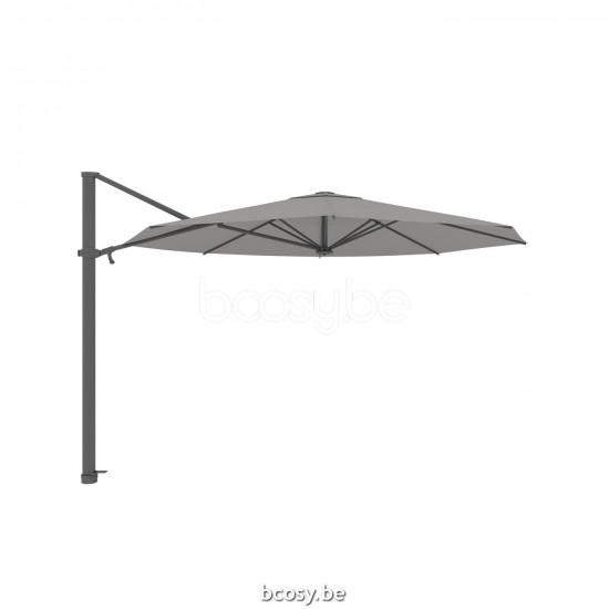 Jardinico ANTEGO 350XR Round Sidepost Cantilever Free Pole Mast Floating Parasol Ø3,5 Pole Mast Post Anthracite Powder Coated Aluminium| Canopy-fabrics Gris Nature Classic-Acryl solids.