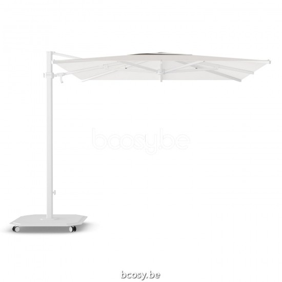 Jardinico CARACTERE JCP302 260x260 Square Sidepost Cantilever Free Pole Mast Floating Parasol 2,6x2,6 Pole Mast Post White Powder Coated Aluminium| Canopy-fabrics Pearl Sunbrella Plus Marine.