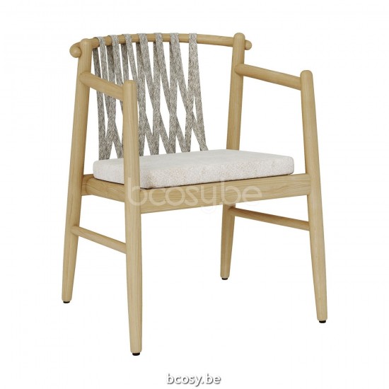 Jardinico NOA Armstoel teak - artichok koord Brulé.