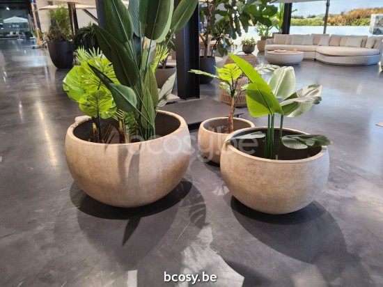 Jardinico TERRA Pot De Plantes Et Jardinière D'extérieur Rond Terra Cerchio Set 2 Pietra.