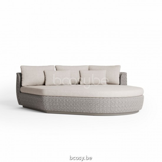  Jardinico TONDO Organisch Organisches Modulares Sofa Insel linker Arm Leinen Alu - Seal Seil Pampas cat C.