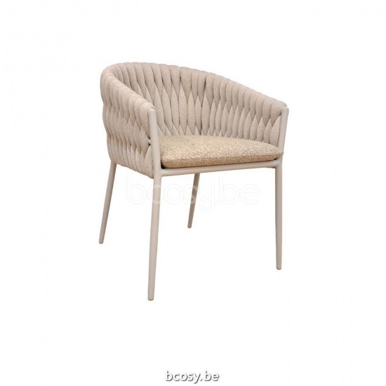 Jati Kebon Fortuna Socks Armchair Alu Dune Mat Socks Linnen CrissCross Weaving Cushion Fabric Sunproof Jalousie Beige.