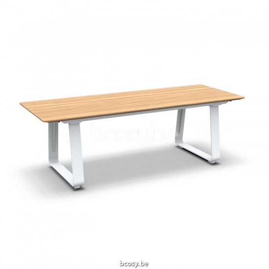 Jati Kebon Elko Dining Table Alu White Mat Teak Wood 265X90.