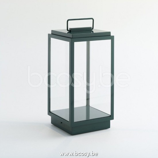 Tekna Nautic Blakes Table Lamp-2700K lacquered Bottle Green-clear glass.