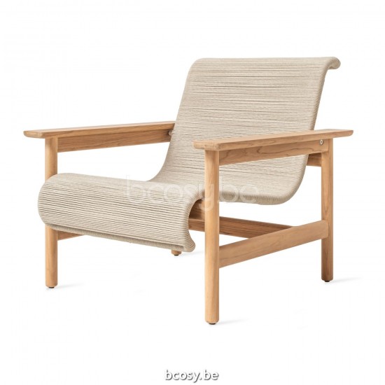 Vincent Sheppard Vincent Sheppard Tomus Lounge Chair Untreated Teak frame Flax Rope Polypropylene.