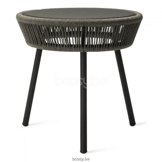 Vincent Sheppard Loop Tables d'appoint de jardin cadre en Aluminium Gris fossile Corde Gris fossile Polypropylène.