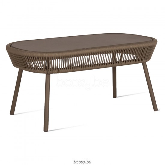 Vincent Sheppard Loop Tuinsalontafel Taupe Aluminium frame Taupe Gehaakte Koord Polypropyleen.