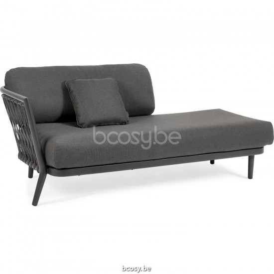 Diphano Diamond Modular double siège d'angle droit ensemble de coussins inclus Cadre Aluminium Lava Tissu Combo Seal Brown - .