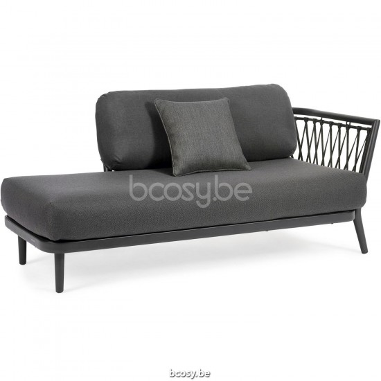 Diphano Diamond Modular double siège d'extrémité coin gauche ensemble de coussins inclus Cadre Aluminium Lava Tissu Combo Sea.