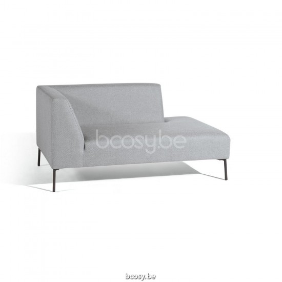 Diphano Coast Modular Doppelter rechter Ecksitz Aluminium Lava Gestell Stoff Wetterfest Silver.