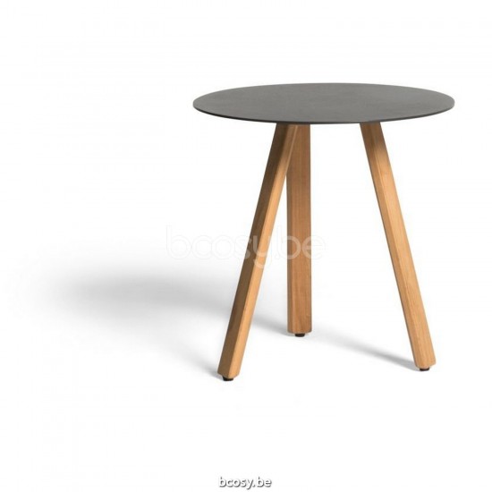 Diphano Easy-Fit table d'appoint elite B 42xR (44h) Cadre Teck naturel Dessus Aluminium Lava.