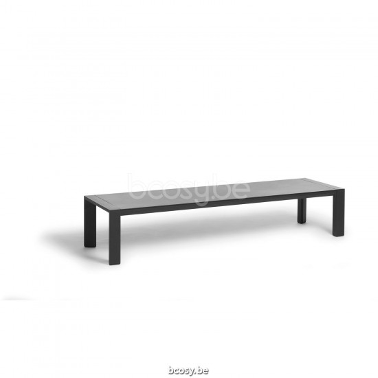 Diphano Metris niedriger Tisch A (180x50) Aluminium Lava Gestell.