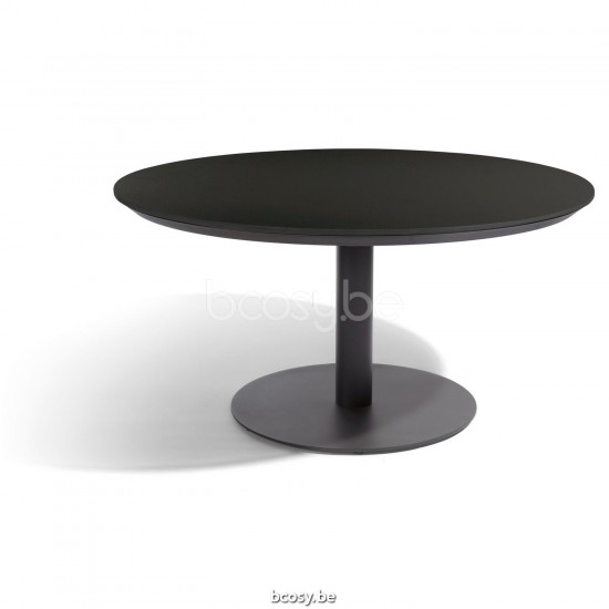 Diphano Alexa table de jardin ronde 148xR Cadre Aluminium Lava Dessus Céramique noir 6 mm imposé.