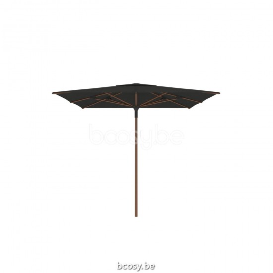 Jardinico AMALFI 250x250 Square Central Pole Centerpost Parasol Umbrella 2,5x2,5 Pole Mast Post Alu Teak Structured Powder Coated Aluminium| Canopy-fabrics Black Classic-Acryl solids.