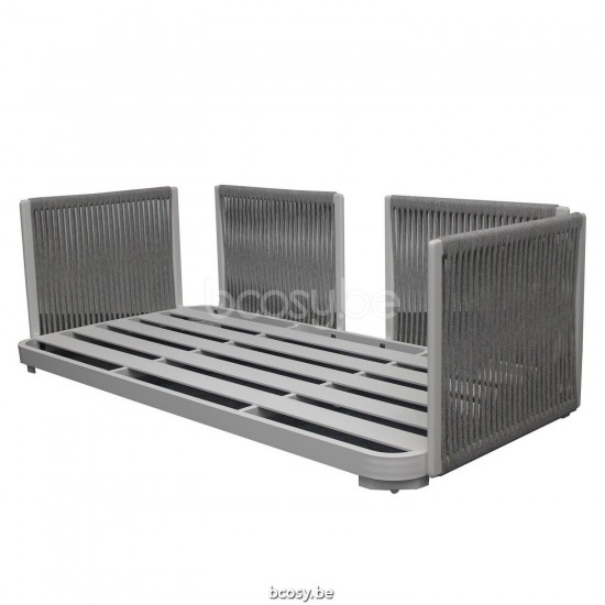 Jati Kebon Durbuy Lounge Base 2-Seat Alu White Mat.