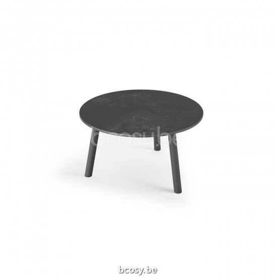 Jati Kebon Ronda Coffee Table Alu Charcoal Mat Ceramic Slate Black 12mm D60x34.