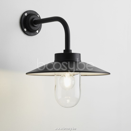 Tekna Nautic Quay Light 90°-lacquered black copper-clear glass.