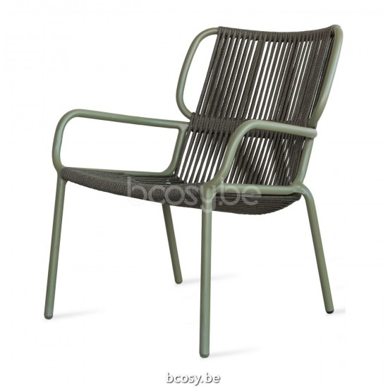 Vincent Sheppard Ribbon Loungesets 1zit Moss Aluminium frame Donkergroen Touw Polypropyleen.