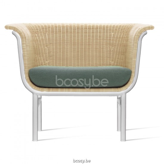 Vincent Sheppard Wicked Lounge Stoel Wit Aluminium frame Naturel Wicker Polyethyleen.