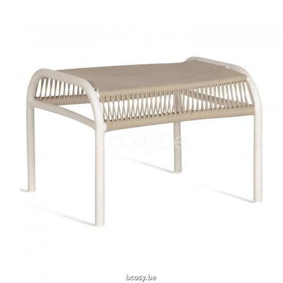 Vincent Sheppard Loop poufs de jardin extérieur cadre en Aluminium Blanc dune Corde Blanc dune Polypropylène.