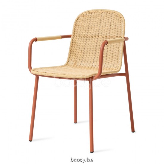 Vincent Sheppard Wicked Stoel Terracotta Aluminium frame Naturel Wicker Polyethyleen.