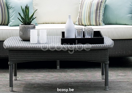 Vincent Sheppard Dovile Tables de jardin basses à café 106x60 Lloyd Loom Noir.