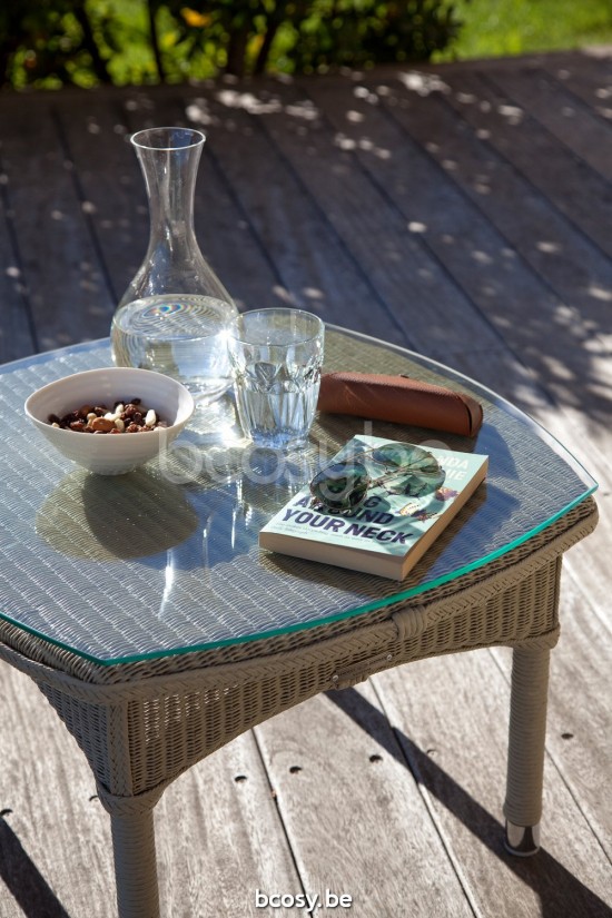 Vincent Sheppard Dovile Tables d'appoint de jardin Lloyd Loom Oyster.