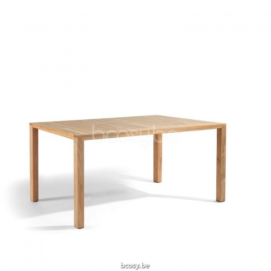 Diphano Natural Gartentisch 150x90 Natürliches Teakholz Gestell Tischplatte Natürliches Teakholz.