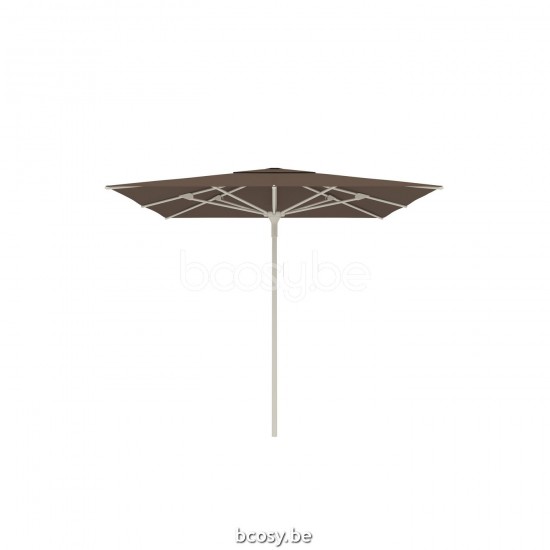 Jardinico AMALFI 250x250 Parasol Ombrelle Droit À Mât Central Carré 2,5x2,5 Mât Aluminium Thermolaqué En Lin| Toile-tissu Taupe Classic-Acryl solids.