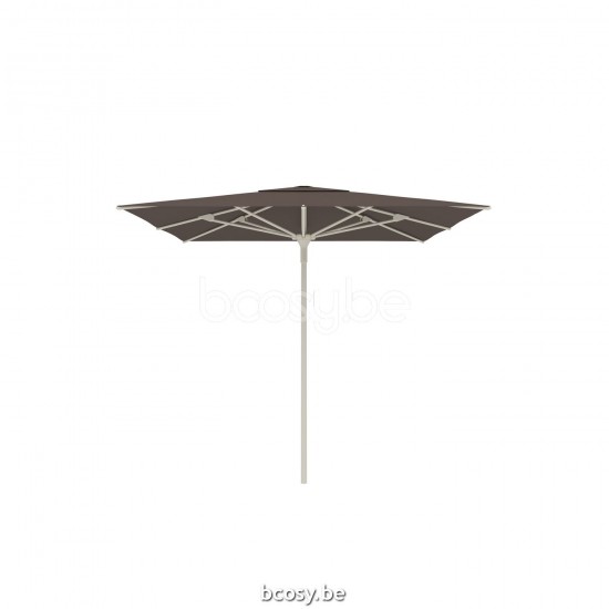Jardinico AMALFI 250x250 Parasol Ombrelle Droit À Mât Central Carré 2,5x2,5 Mât Aluminium Thermolaqué En Lin| Toile-tissu Walnut Sunbrella.