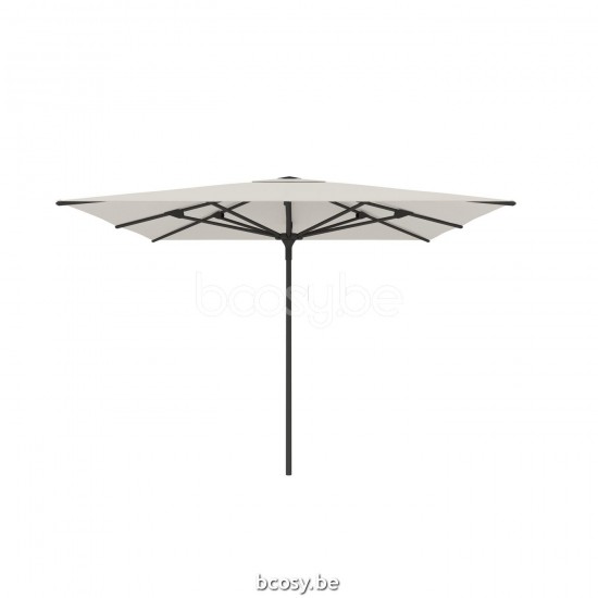 Jardinico AMALFI 300x300 Parasol Ombrelle Droit À Mât Central Carré 3x3 Mât Aluminium Thermolaqué En Noir Mat| Toile-tissu Natural Classic-Acryl solids.