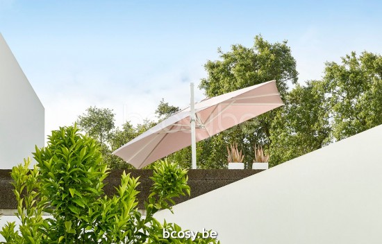  Jardinico ANTEGO 200x300 Rechteckiger Freiarmsonnenschirm Freiarmschirm 2x3 Sonnenschirmmast Weiß Matt Pulverbeschichtetes Aluminium| Sonnenschirmbespannung-bezug-tuch-stoff Latte Sunbrella.