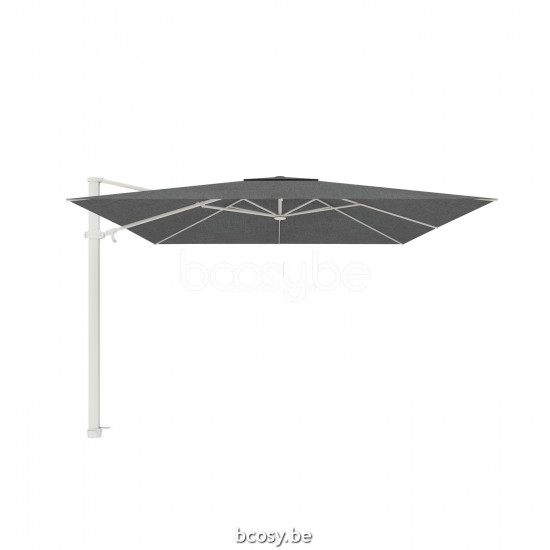 Jardinico ANTEGO 300x300 Parasol Ombrelle À Mât Libre Parasol Décentré Suspendu Deporté Pendant Flottant Carré 3x3 Mât Aluminium Thermolaqué En Blanc Mat| Toile-tissu Steel Sunbrella.