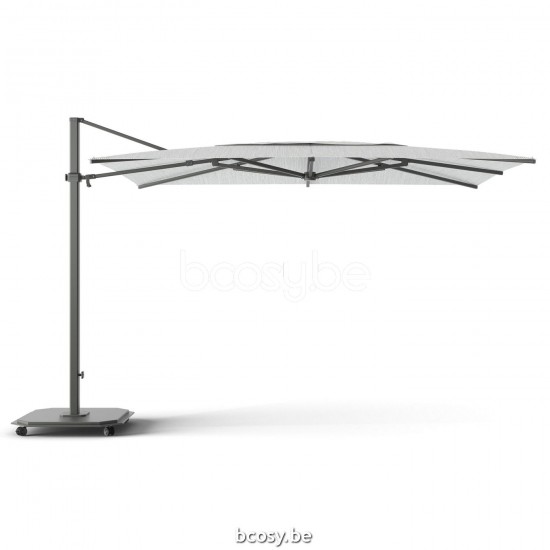 Jardinico JCP404 250B x350 Rechthoekige Vrijhangende Parasol 2,5x3,5 UNIEK MODEL Mast Antraciet-charcoal Doek Ice Sunbrella Plus Marine UFJCP.404 CARACTERE.