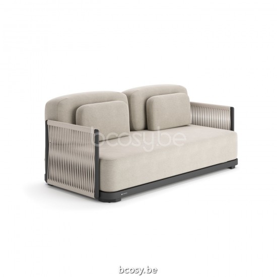 Jati Kebon Durbuy Lounge Base 2Seat Alu Charcoal Mat.