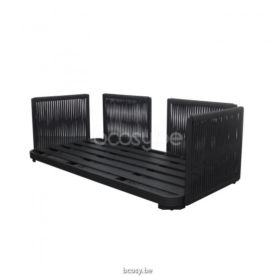 Jati Kebon Durbuy Loungesockel 2-sitzig Ohne kissen Aluminium anthrazit matt.